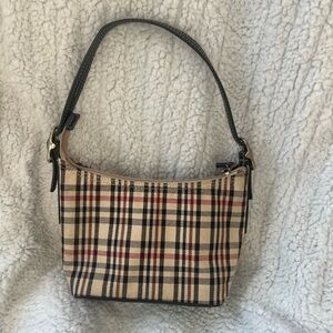 Liz Claiborne Beige and Black Plaid Shoulder Bag
